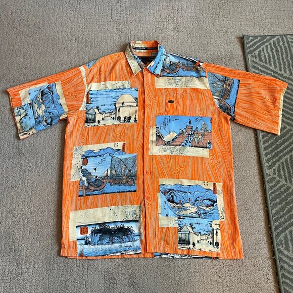 Vintage Phat Farm Men’s Button Up Shirt Japanese Shogun Shirt Sz XL Samurai Y2K - Picture 2 of 11